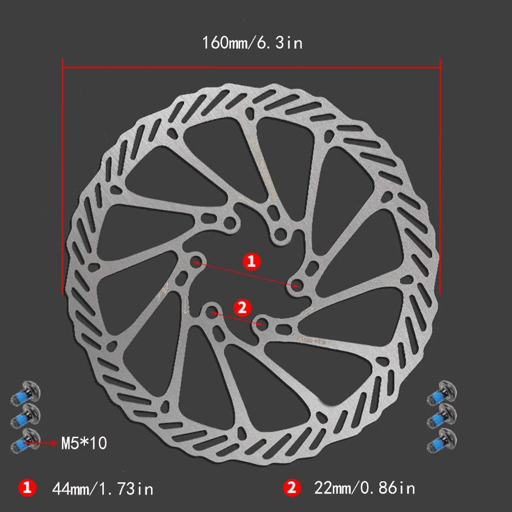 Rotor de Freno de Disco de 160 mm Rotor de Freno de Disco Flotante Rotores Traseros de Bicicleta Rotor de Freno de Disco de Bicicleta Adecuado para la Mayoría de Bicicletas de Carretera MTB