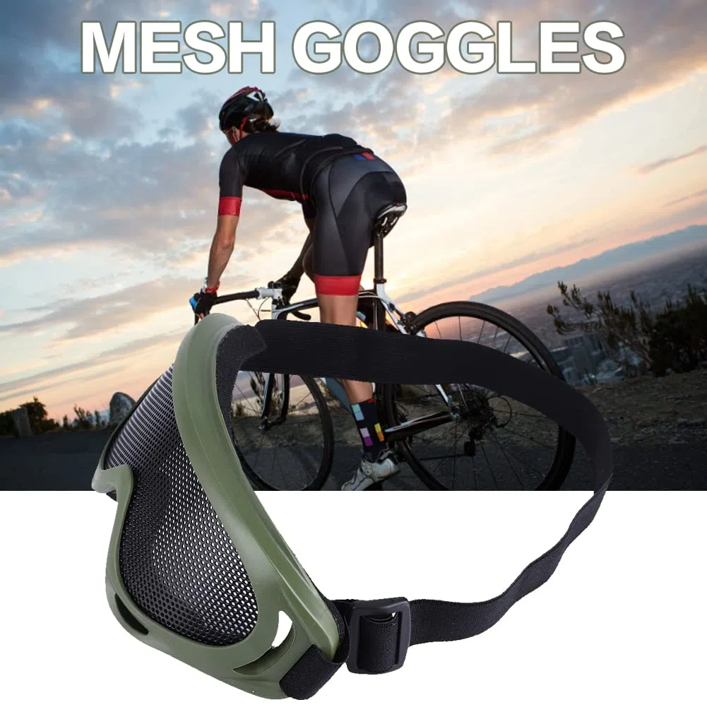 Gafas Malla Airsoft,Gafas Protección Ocular Táctico Disparo a Prueba de Viento Gafas de Paintball Resistencia a los Golpes reemplazo para Ciclismo Senderismo Moto Bicicleta(Color de Ejército)