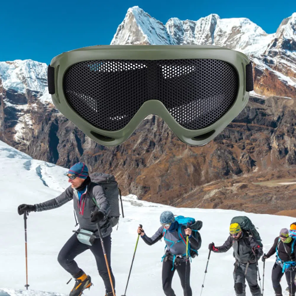 Gafas Malla Airsoft,Gafas Protección Ocular Táctico Disparo a Prueba de Viento Gafas de Paintball Resistencia a los Golpes reemplazo para Ciclismo Senderismo Moto Bicicleta(Color de Ejército)