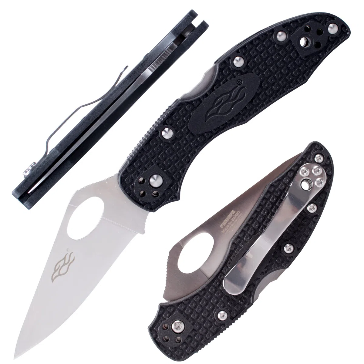 Firebird GANZO F759M-BK Cuchillo Plegable de Bolsillo Hoja de Acero 440C 75 mm Mango Antideslizante con Clip Camping Caza Pesca Cuchillo de Bolsillo al Aire Libre 67g (Negro)