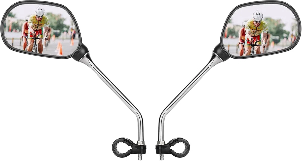 Yizhet Espejos Retrovisor de Bicicleta, 1 Par 360° Adjustable Espejos Bicicleta para Manillar 22,2 mm/0,87", Espejo Convexo para Bicicleta de Montaña Carretera, Electrico Patinete, Sillas de Ruedas | sólo para Manillares 22,2mm / 0,87", 360° Adjustable, V