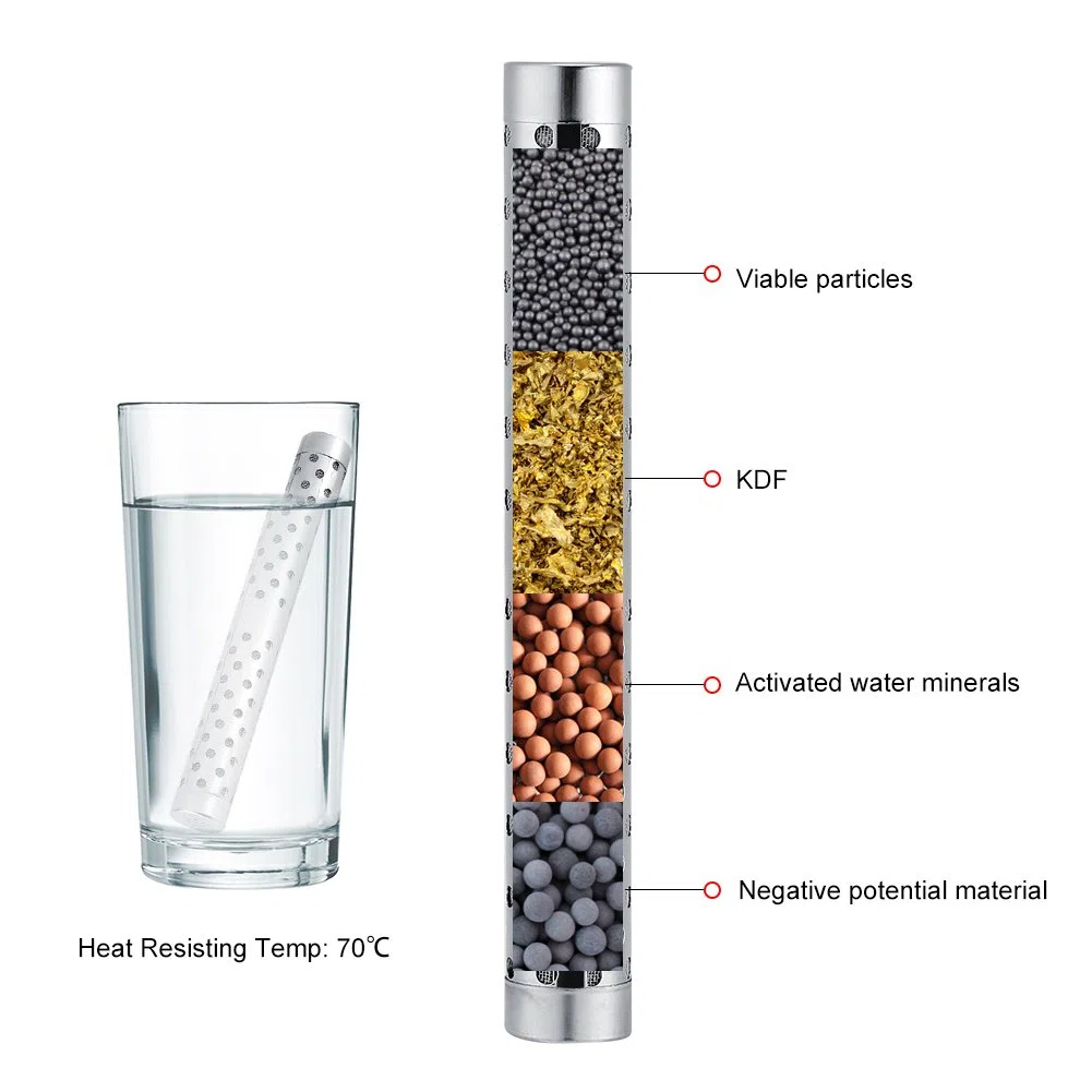 Palo de agua alcalina de hidrógeno portátil, ionizador de equilibrio de valor de PH de agua, purificador Mineral, filtro de acero inoxidable para uso doméstico y de viaje