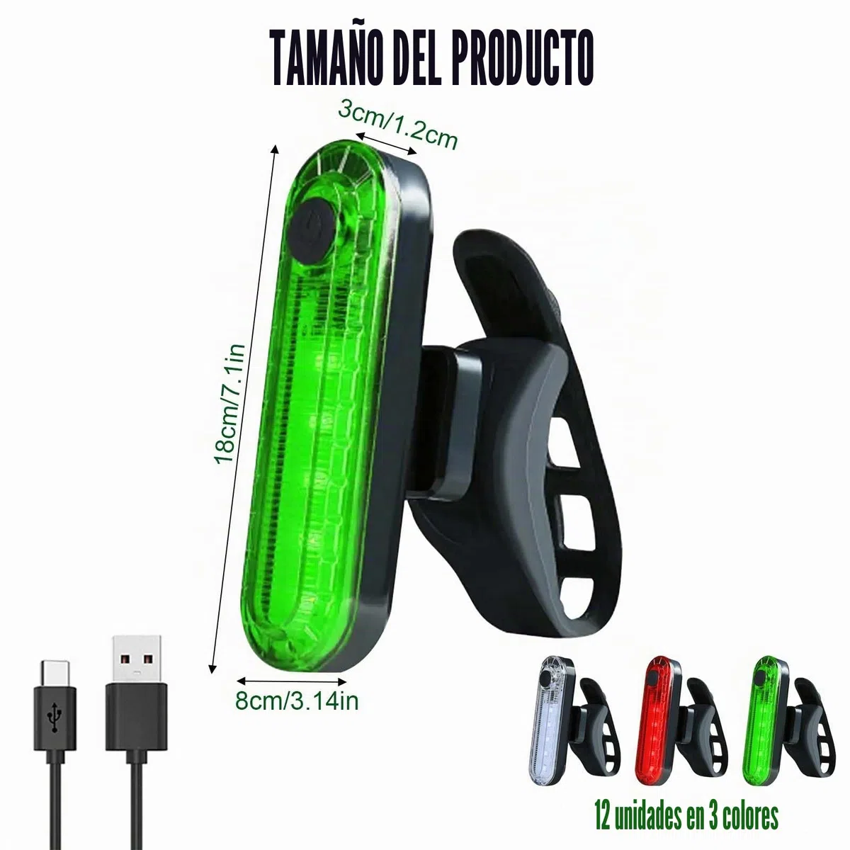 GAOUTO 6 luces LED de navegación para barcos, USB, 3 modos intermitentes, carga, kayak, luces traseras