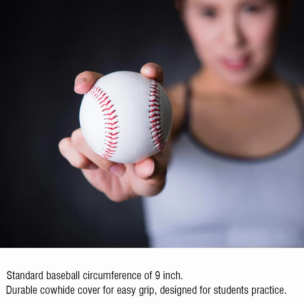 BuyWeek Béisbol Suave Béisbol de Entrenamiento 2,8 Pulgadas, Piel de Vacuno Profesional para Adolescentes Principiantes