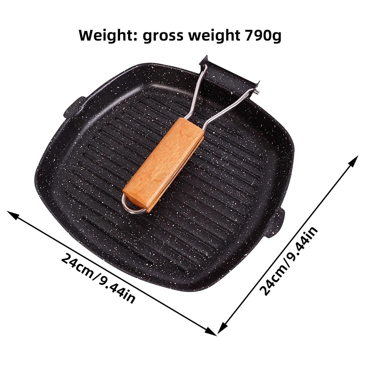 Sartén Antiadherente - Utensilios De Cocina Antiadherentes, Utensilios De Cocina Ligeros Para Campamento | Sartén Antiadherente Con Mango Plegable, Equipo De Cocina Al Aire Libre Para Cocinar Filete D