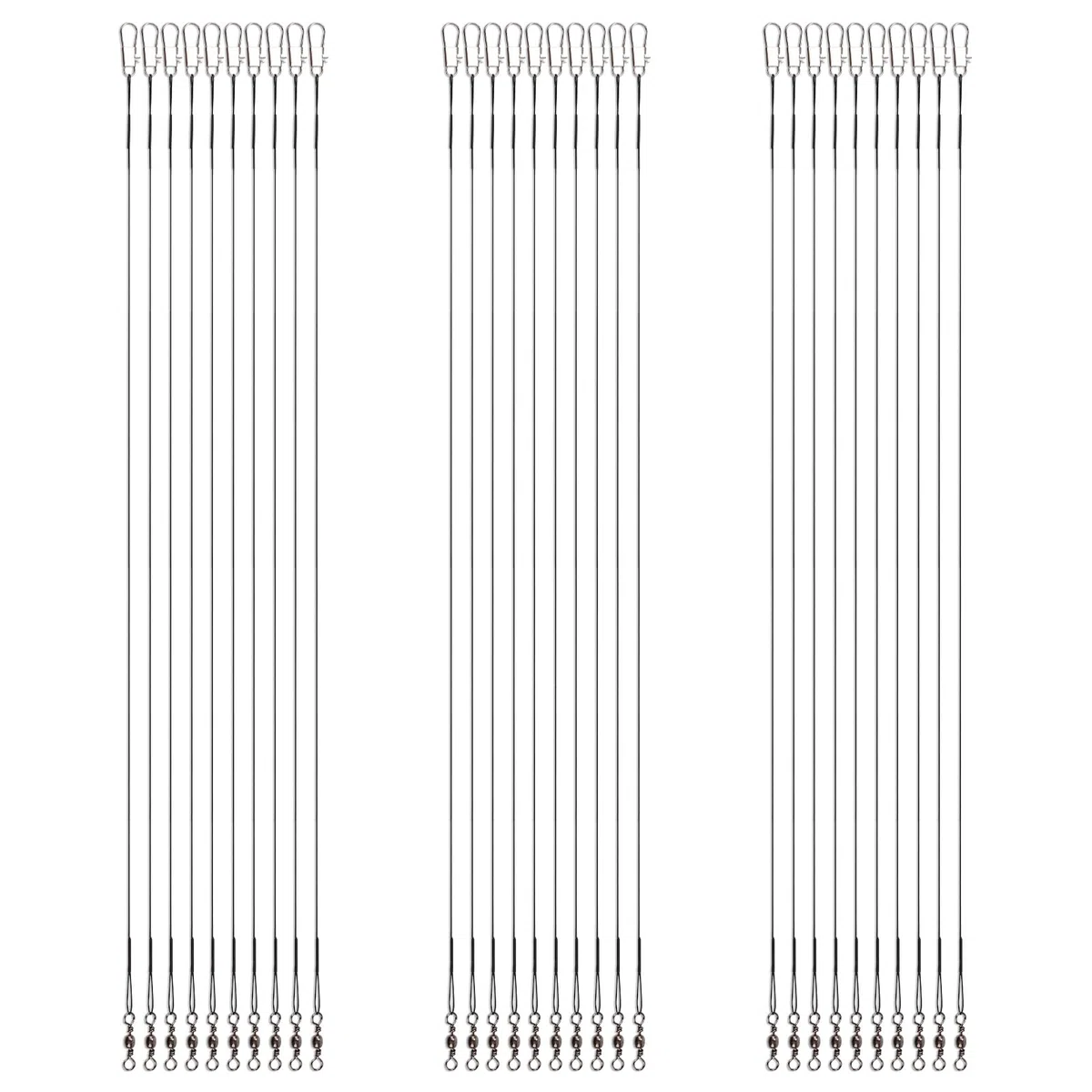 30 Piezas de Línea Líder Pesca, Cable Líder de Acero Inoxidable de con Hebilla Giratoria Señuelo o Anzuelo de Conexión de Aparejos de Pesca, para Agua Salada y Agua Dulce (Negro)