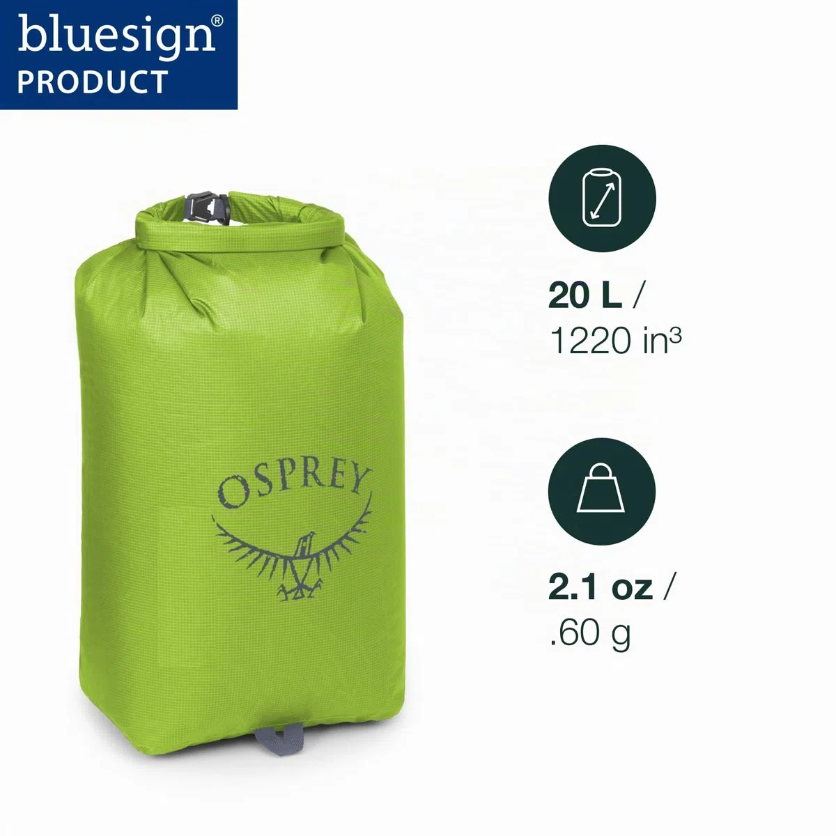 Osprey Ultralight Bolsa estanca, 20L, Black, O/S