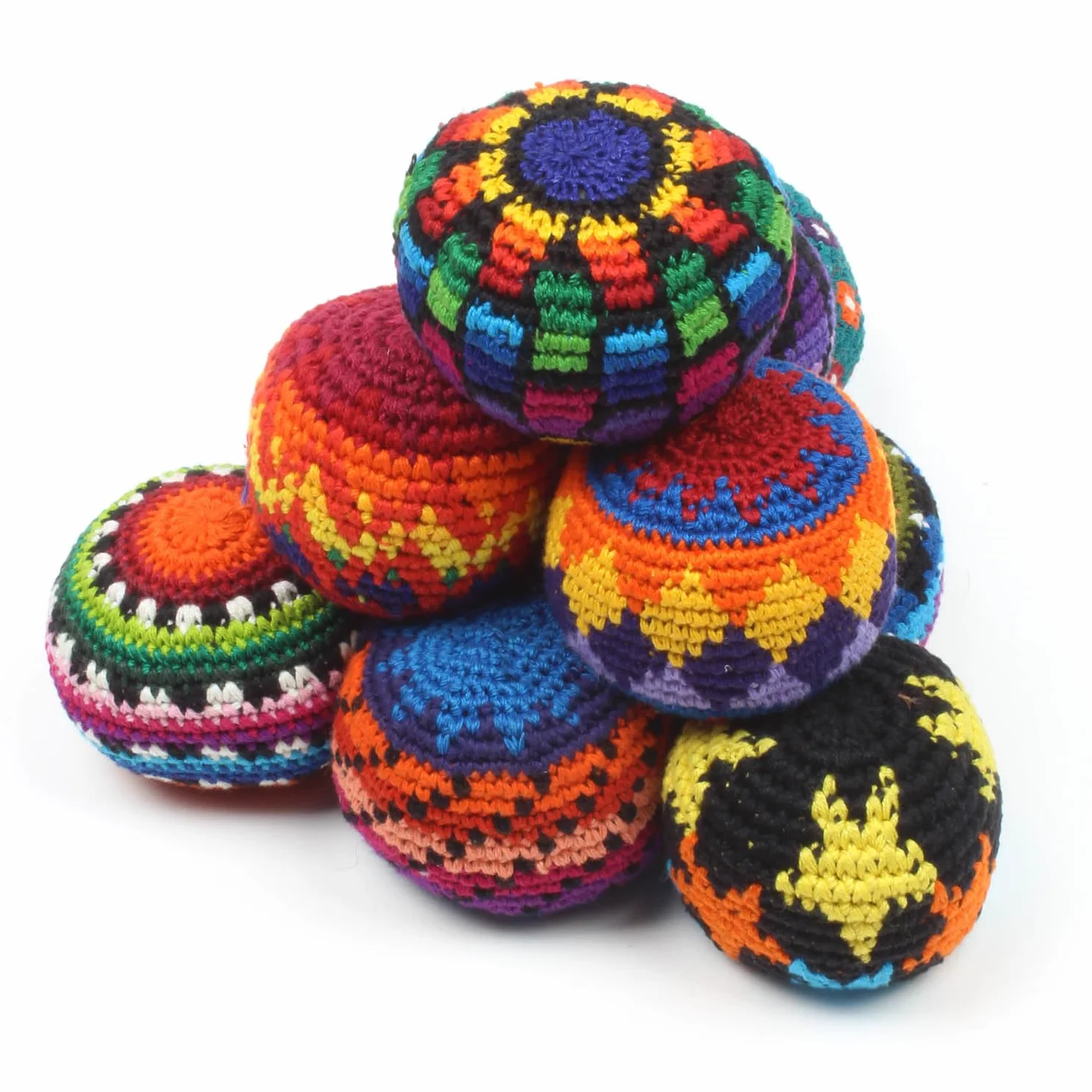 Siesta Footbag de Ganchillo – Bola de Malabarismo y Patada – Colores Surtidos (Juego de 3)
