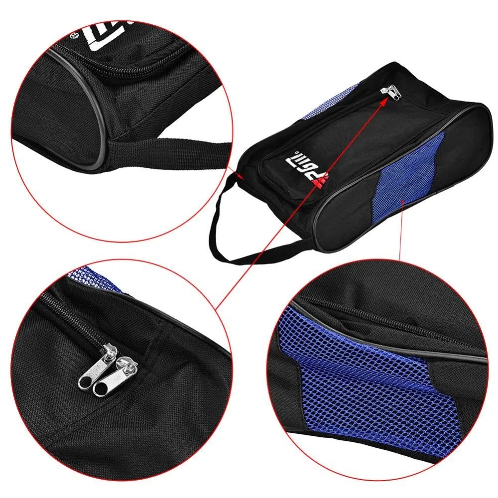 Bolsa de Zapatos de , Bolsa Transpirable con Doble Cremallera para Almacenamiento y Transporte de Calzado de (Negro)