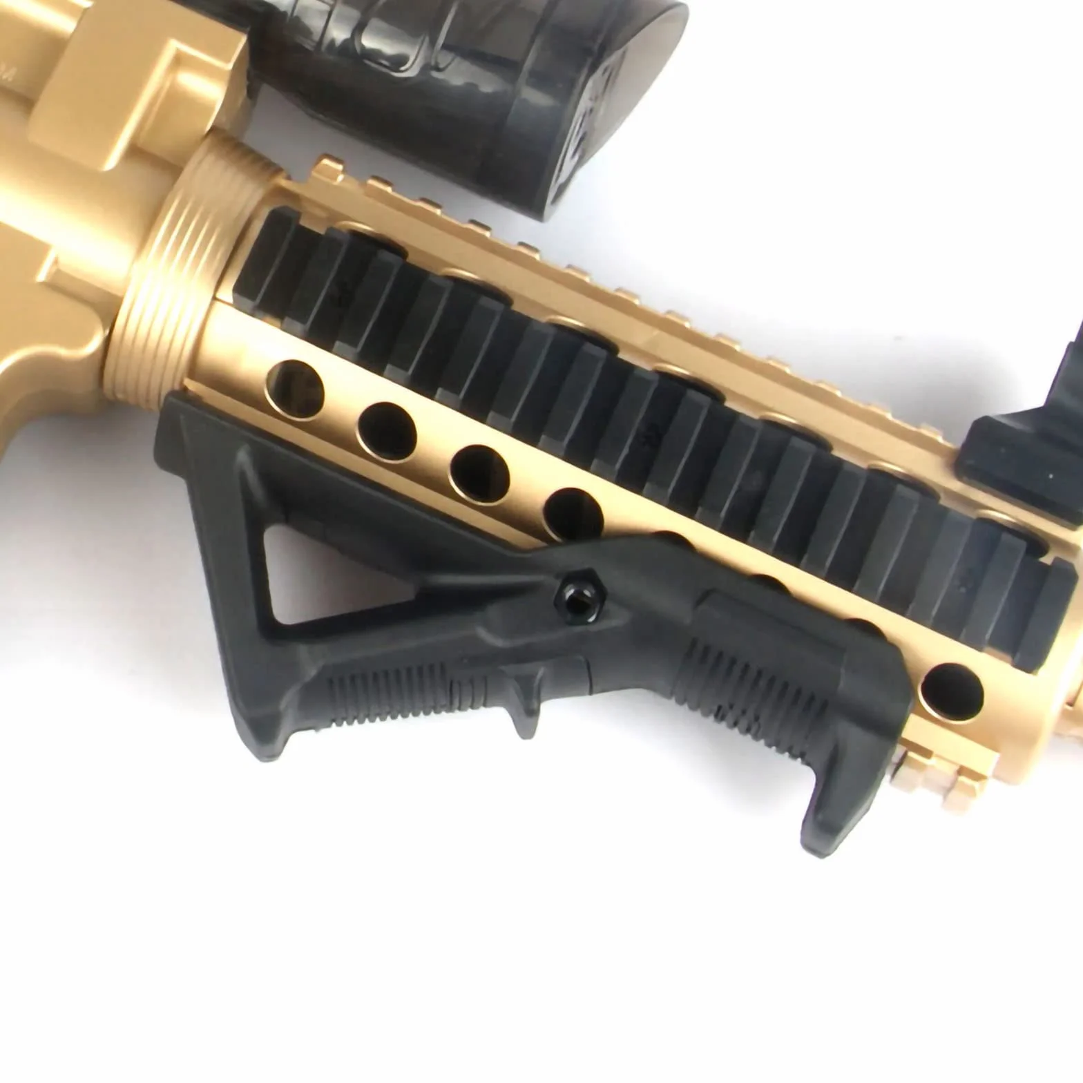 Empuñadura Delantera Angulada, Empuñadura Delantera Airsoft Habitual, Empuñadura Ergonómica Angulada, Empuñadura Frontal Triangular de Nylon AFG1 para Rieles Weaver de 20 mm, Negro
