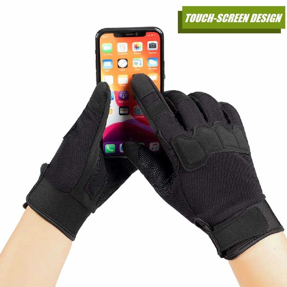 HYCOPROT Guantes Tácticos de Dedos Completos Ligeros Transpirables para Exteriores Militares Pantalla Táctil Guantes de Motocicleta para Tiro, Caza, Escalada, Motociclismo