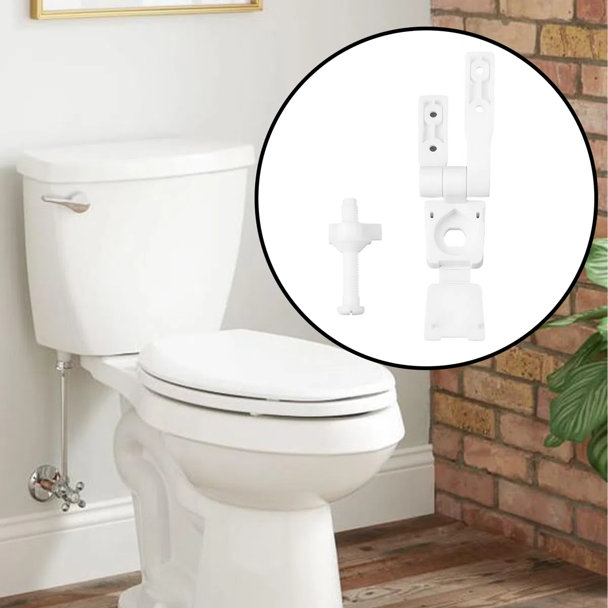 Juego de Bisagras para Asiento de Inodoro Compatible con Jabsco 29098-1000 P107 Blanco