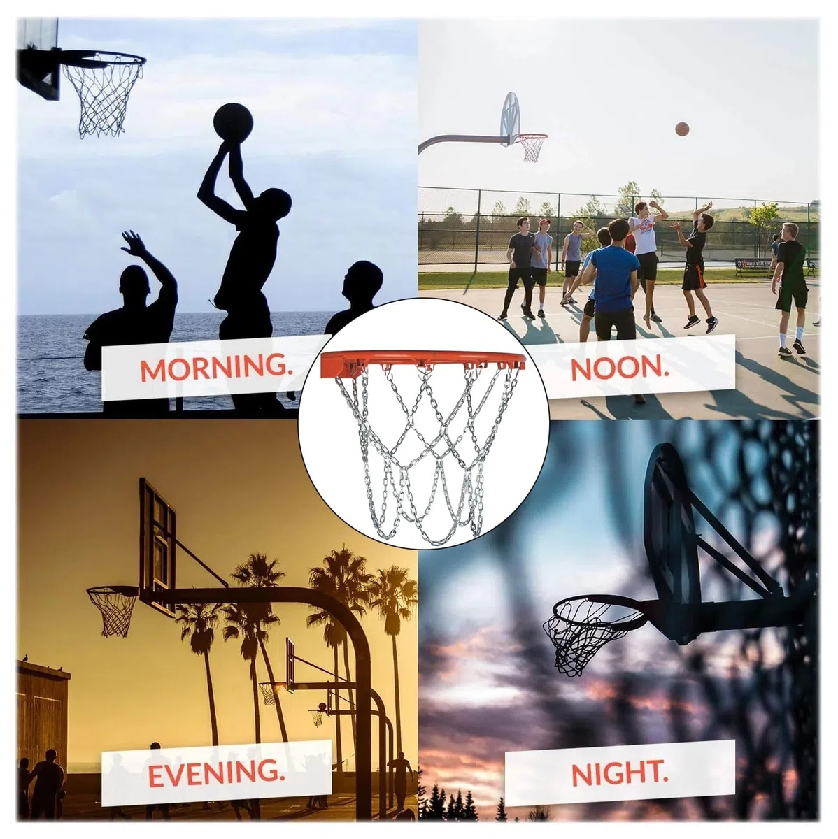 Resistente Red de Baloncesto,12 Ganchos,Red de Baloncesto al Aire Libre, Red debaloncesto Duradera, Reemplazo de reddebaloncesto, Resistente a la Intemperie,Apto para Uso en Interiores y Exteriores
