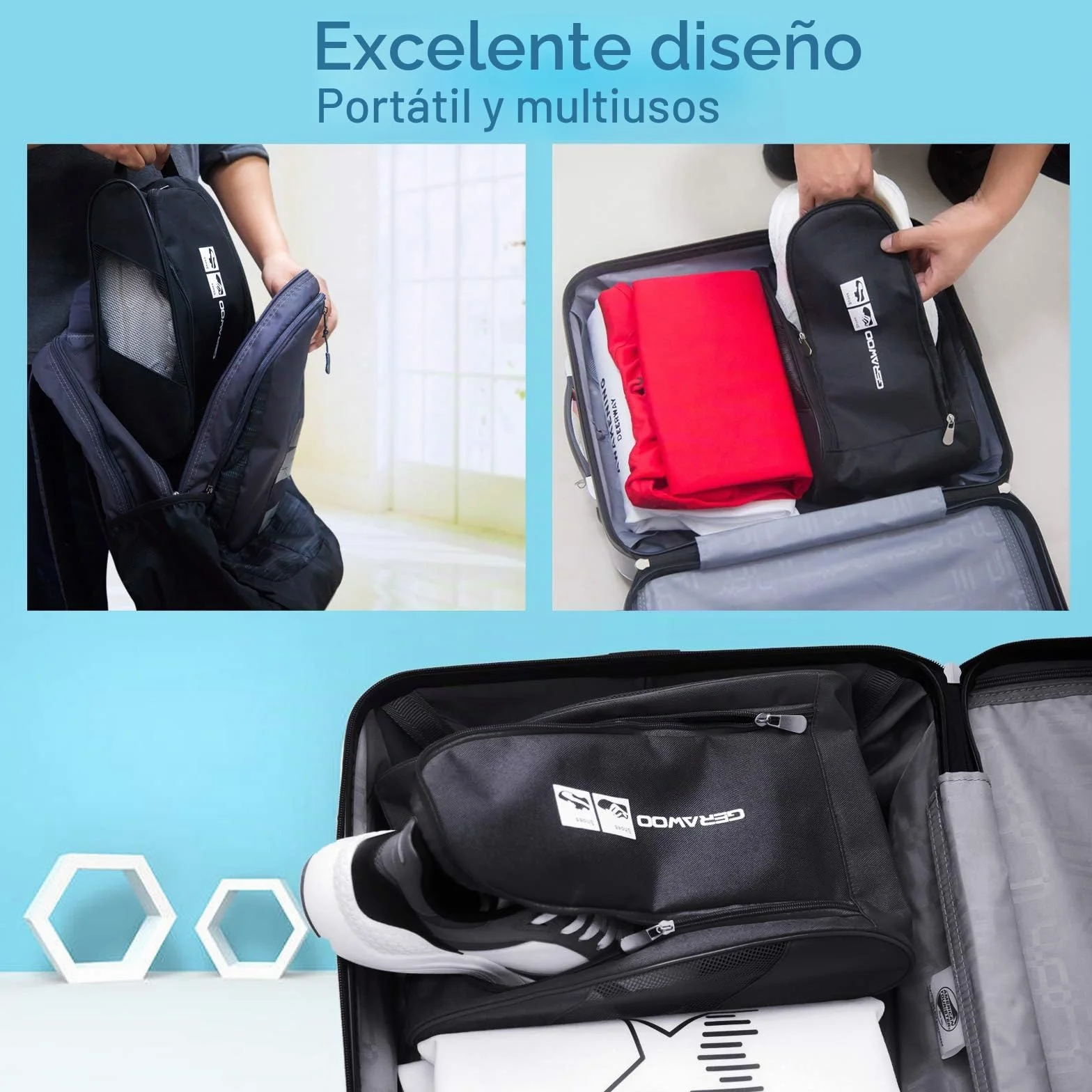 Bolsas para Zapatos de Golf y Fútbol, Bolsa Botas para Guardar Zapatos de Viaje y Zapatillas, Shoe Bag para Niño o Adulto
