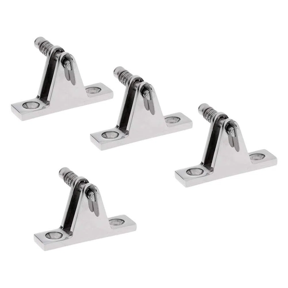POFET 4 cubiertas de toldo de acero inoxidable 316 resistentes para barco, montaje en cubierta, ajuste superior Bimini con pasador de liberación rápida extraíble