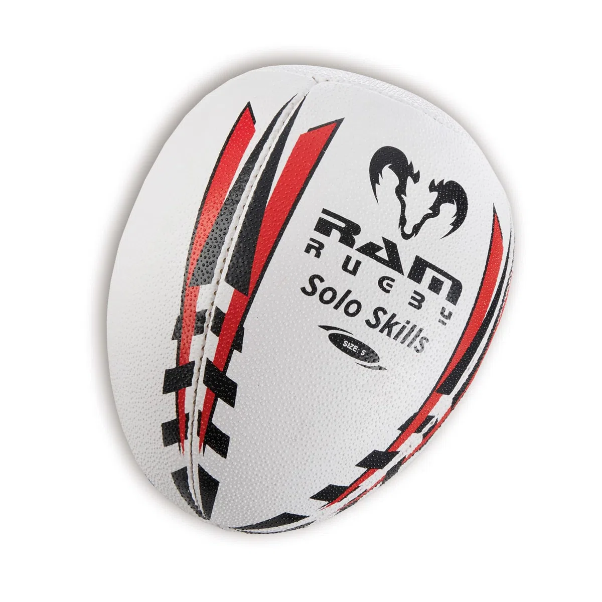 Ram Rugby Solo Skills Rugby Ball (Available in Size 5, 4 & 3) – Practice Rugby Passing & Handling Technique with This Innovative Rebounder Half Rugby Ball. Ideal for Solo Practice Against a Wall.