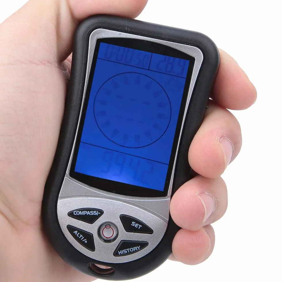 MAGT Altímetro, Medidor de Altitud Portátil 8 en 1 Altimètre Brújula Baromètre Thermomètre para Exteriores Medidor de Altitud Multifuncional para Viajar Escalada