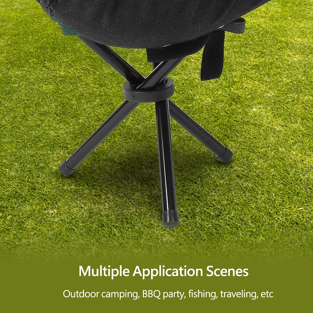 Trípode para Taburete de Camping, Portátil Compacto Ligero Taburete Plegable de 3 Patas Capacidad 220 Libras Silla Plegable para Acampar Al Aire Libre, Caza, Senderismo, Pesca, Barbacoa,(S-Verde)