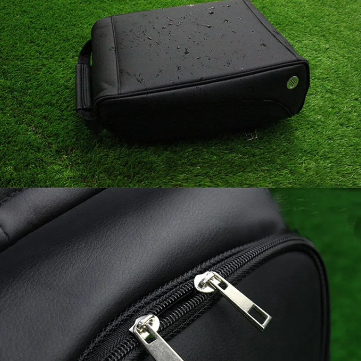 Bolsas Zapatos Golf Viaje, PU Contenedores Impermeables Bolsas con Cremallera, Organizador Almacenamiento a Prueba Polvo para Viajes al Aire Libre, Vacaciones y