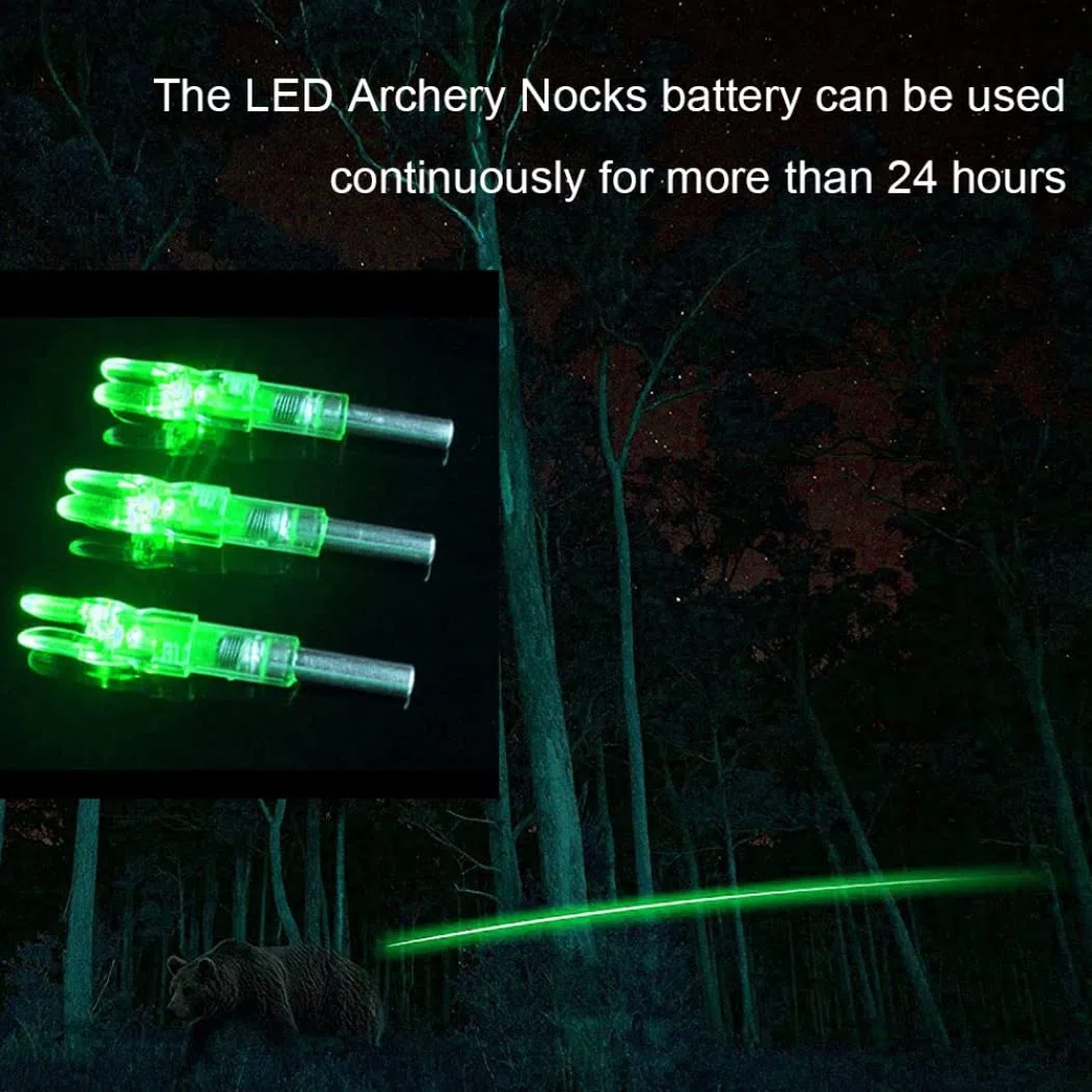 Nocks iluminados para Flechas, Nocks de Flecha LED Plástico Luminoso Tiro con Arco Iluminado Flecha con Cola de Arco 12PCS Color Aleatorio