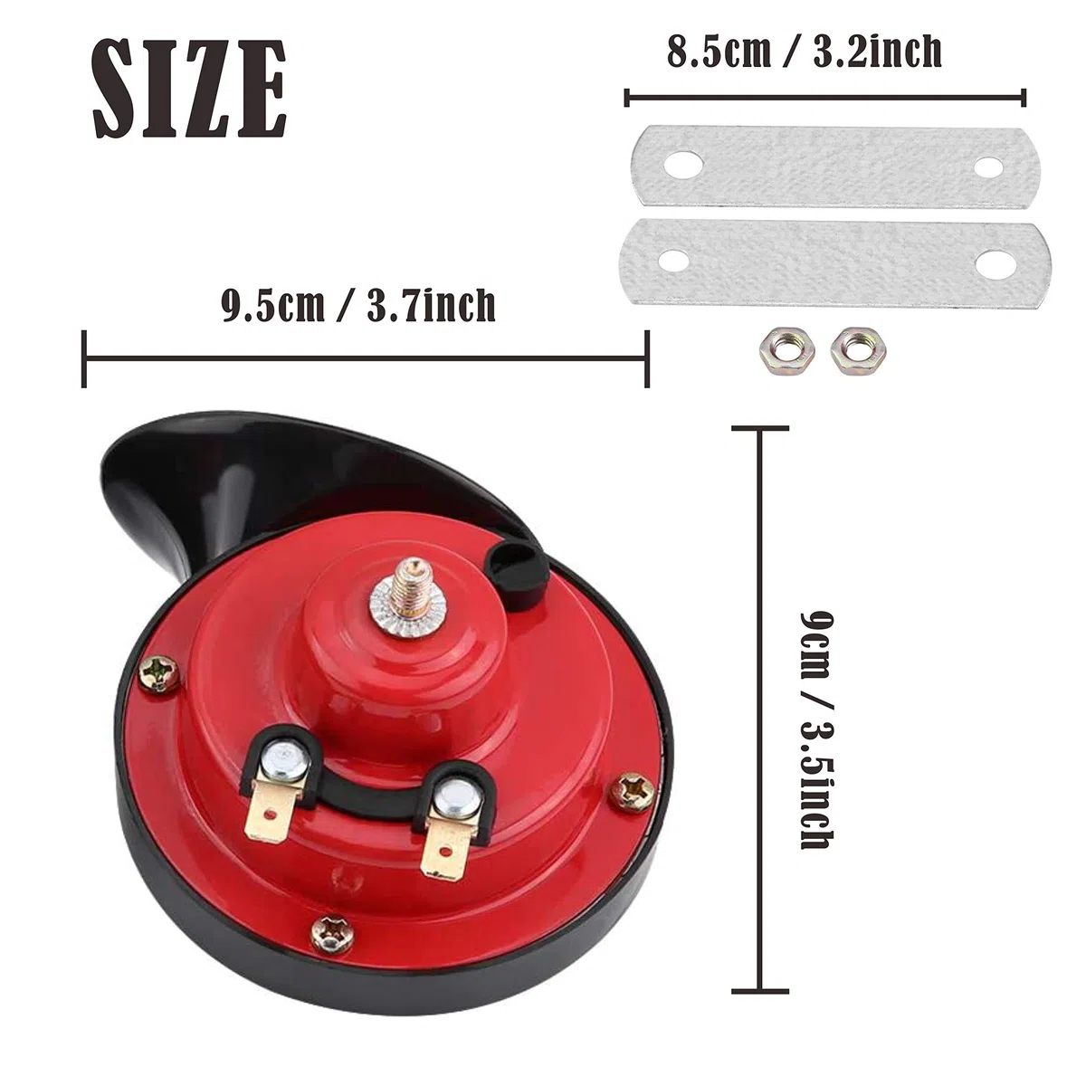 Cuerno de tren para camiones 300 DB Cuerno de caracol eléctrico de aire alto, kit de Cuerno de tren impermeable de 12 V, camión, coche, motocicleta, bicicleta y barco super alto 2 piezas