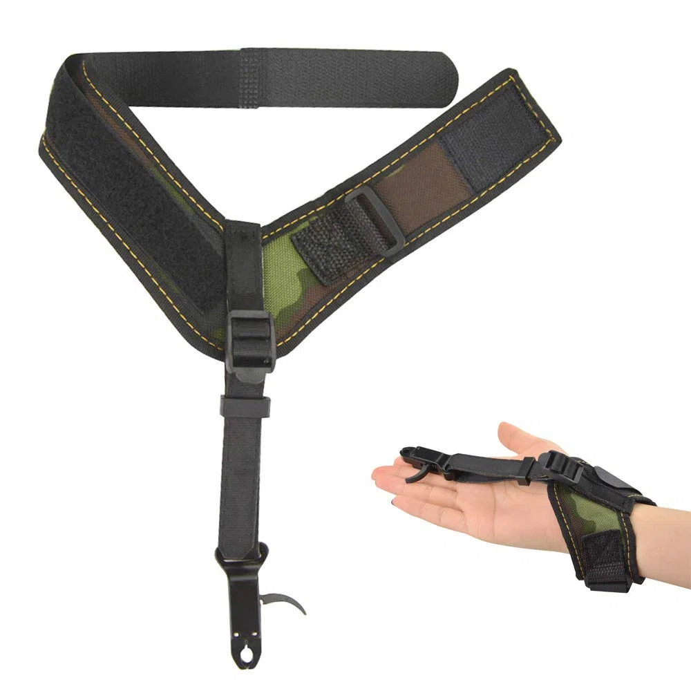 SHARROW Disparador Arco liberación Compound Arco Release Aids Trigger Caplier con Correa para la Muñeca Disparador de Disparos de Tiro al Arco