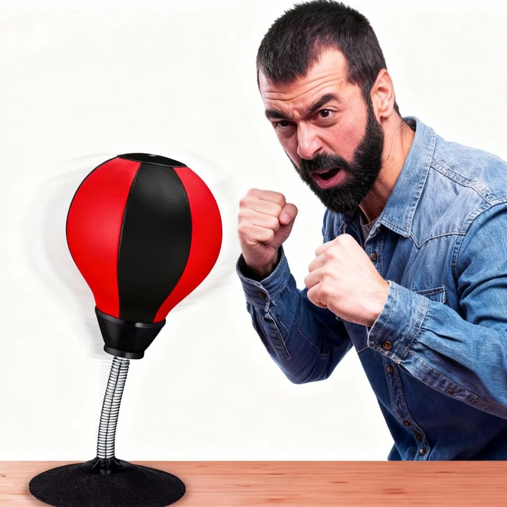 Saco de Boxeo de Escritorio con Ventosa Súper Fuerte, Mesa de Punchingball, Saco de Boxeo de Mesa, Mini Sac de Boxe para Actividad En Casa y En La Oficina para Aliviar El Estrés