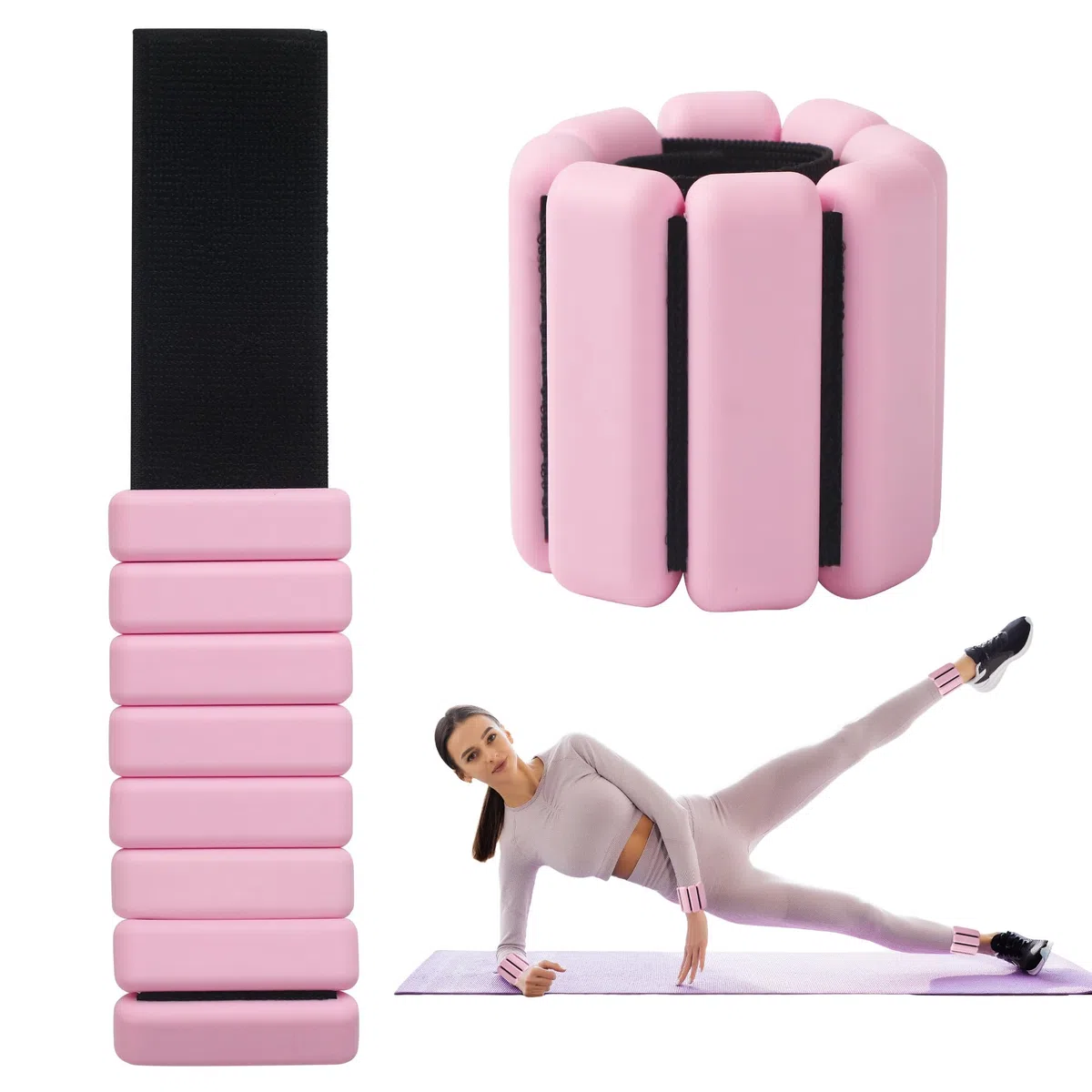 2 piezas Ajustables Pesas para Tobillos y Muñecas 900g para Yoga,Pilates,Correr,Nadar,Trotar y Entrenamiento de Fuerza