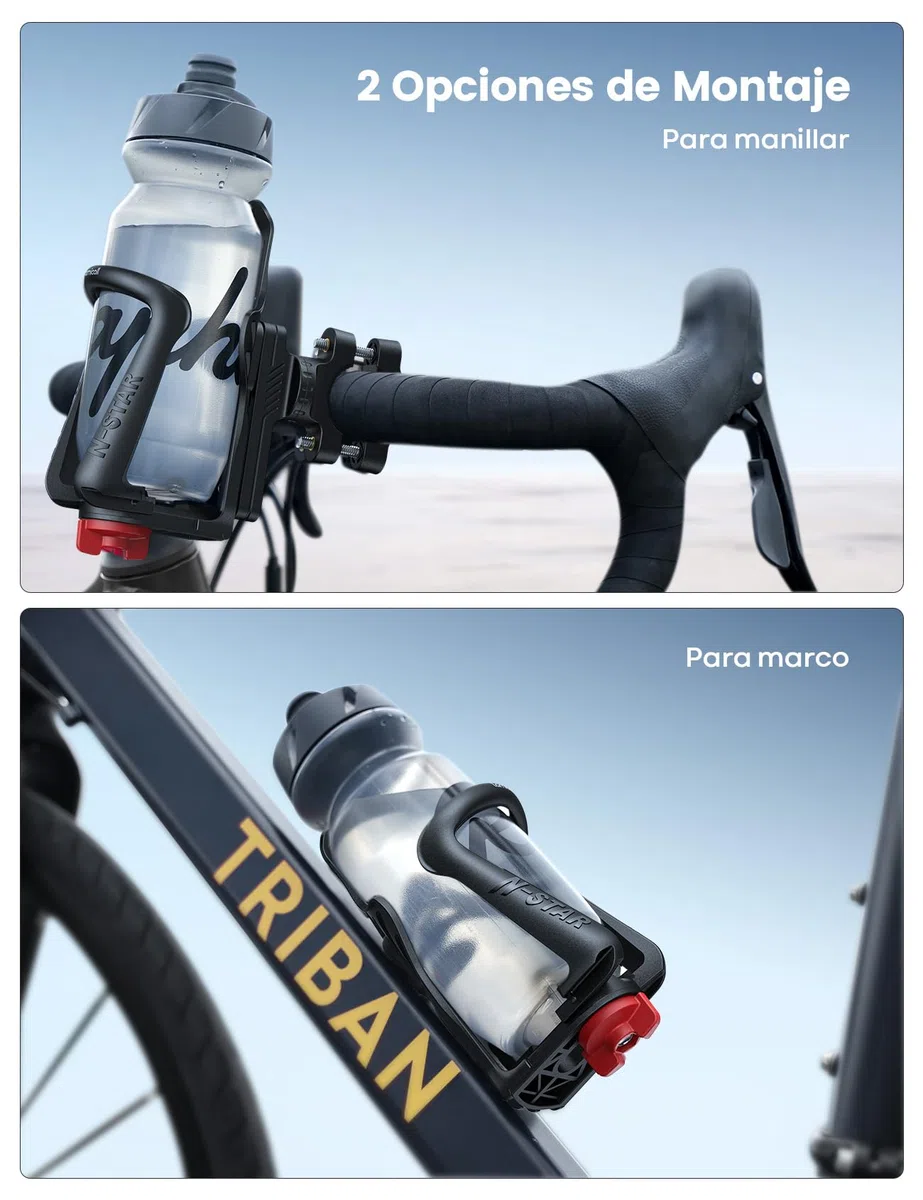 Lamicall Portabidón Bicicleta - [para Botellas de Diámetro de 48mm-71mm] [para Manillar y Marco] Soporte Botella Bicicleta con Herramienta de Tornillo, Portabidones Duraderos para Bicicleta MTB