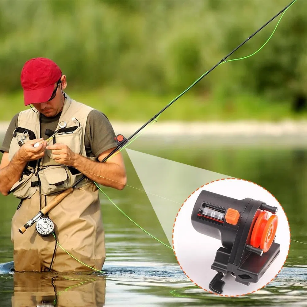 Contador de Hilo de Pescar,0-999 M Ajustable Contador de Profundidad de Línea Manual de Medición de Longitud de Dos vías Nylon ABS Vivienda Pesca Accesorios para Curricán y Carrete