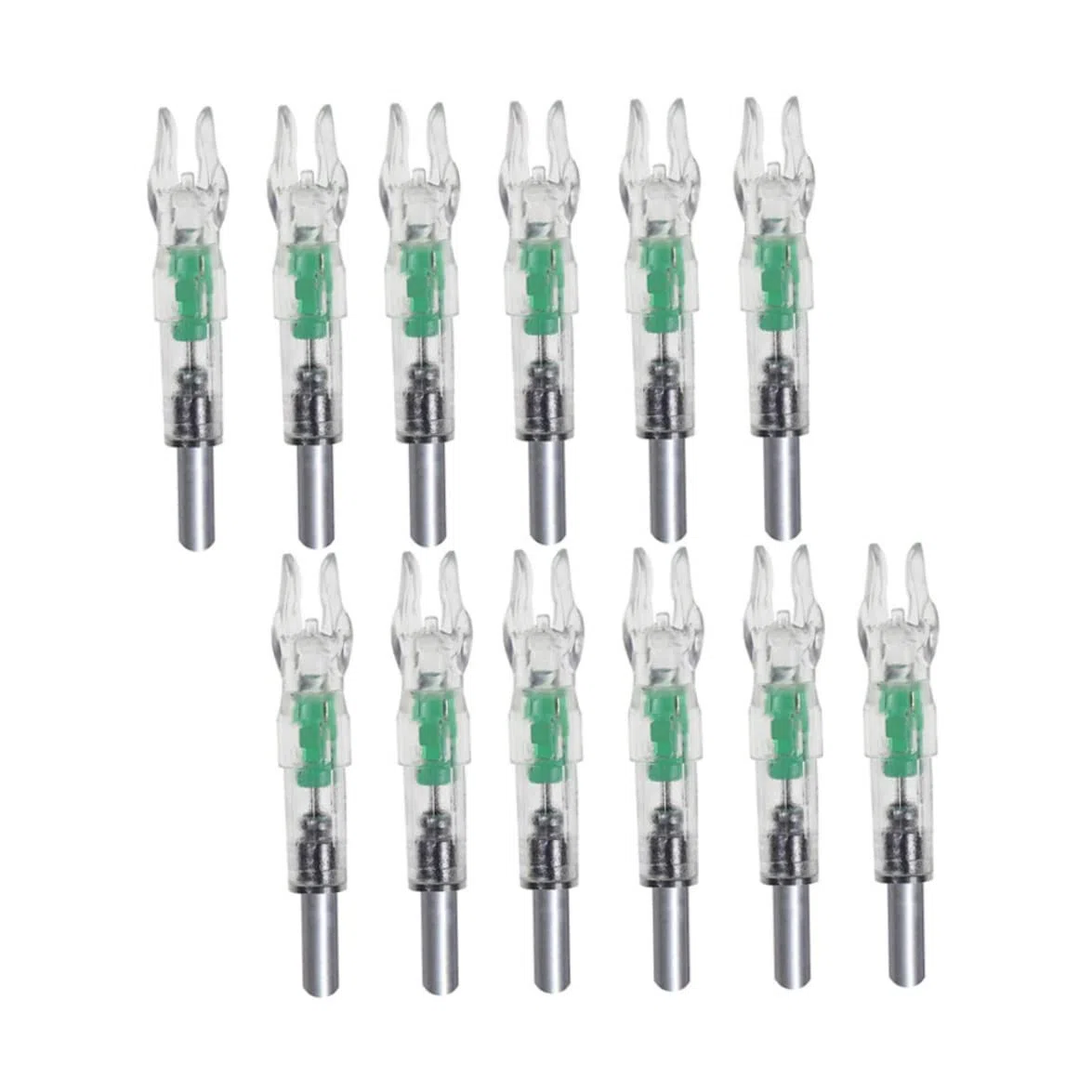 Nocks de Flecha iluminados, Nocks de Flecha LED Plástico Luminoso Tiro con Arco Iluminado Cola de Arco iluminada 12 Piezas Color Aleatorio, para Flechas