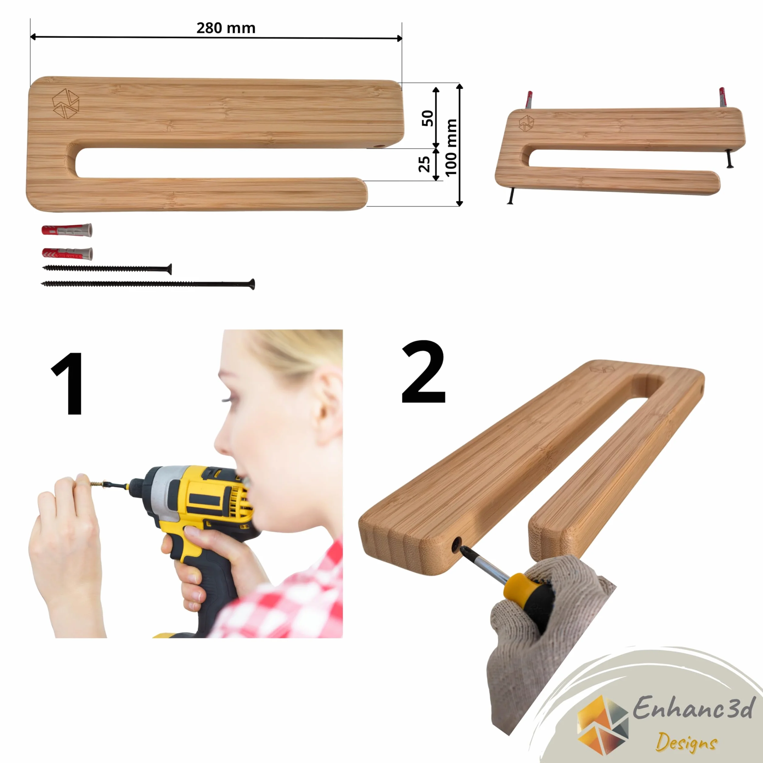 Soporte Skate Vertical en Madera de Bambú - Diseño Moderno y Robusto – Colgador Skate Pared – Soporte Longboard Pared – Diseñado en Europa.