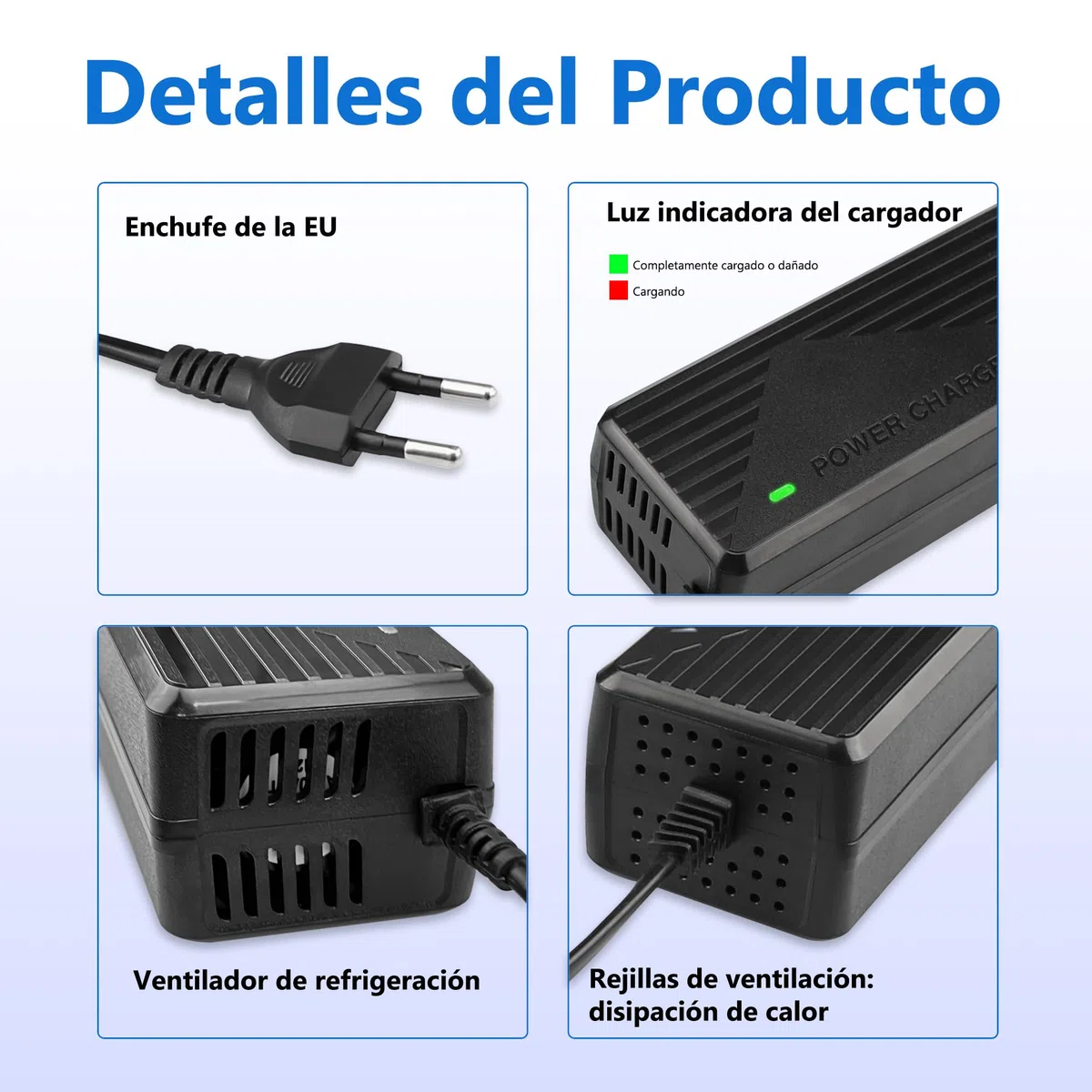 Xahpower Cargador Patinete Electrico para Xiaomi M365/ Pro/ Pro2/ MI 3/ 1S, 42V 2A Adaptador de Cargador para Ninebot MAX G30LP ES1 ES4 ES2 ES1LD F25 Aovo Pro ES80 M365 ES60 Hiboy S2R Scooter