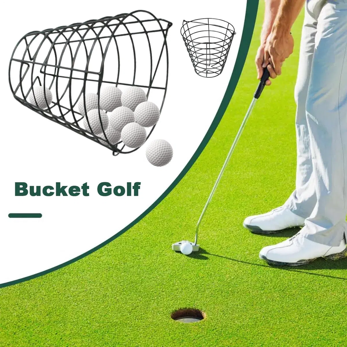 Genérico Cesta De Golf, Organizador para 100 Bolas de Golf, Contenedor Con Asa Como Regalo Para Aficionados Al