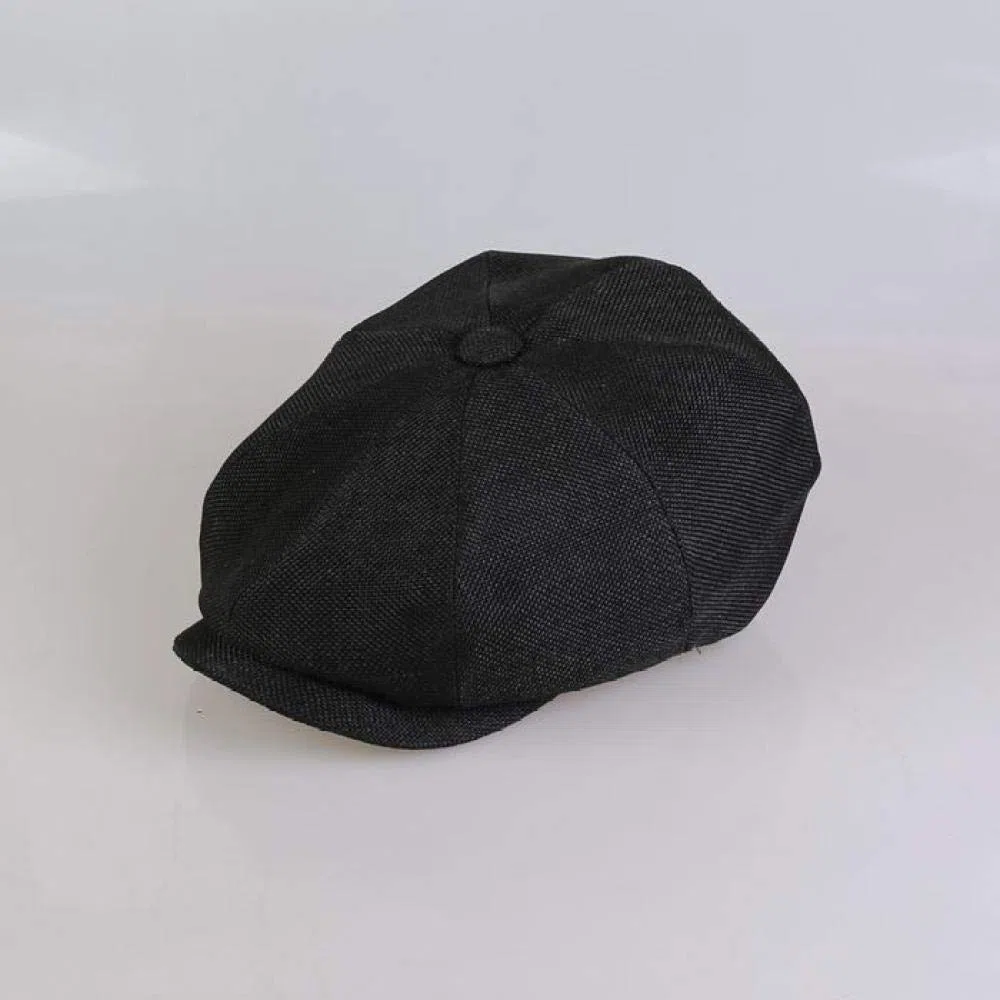 Octagon Hat Boina Transpirable de Lino Primavera y Verano Retro Newsboy Hat Men and Thin Hat Beret