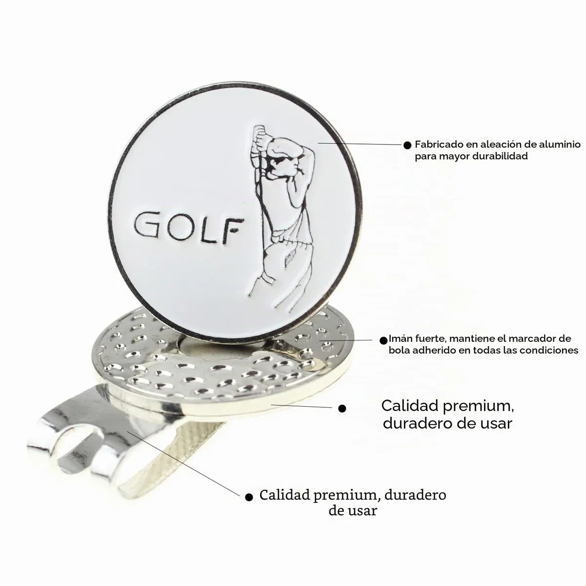 Kofull Marcadores de Pelotas de Golf de Goma, Clips Magnéticos de Silicona, 3 PCS