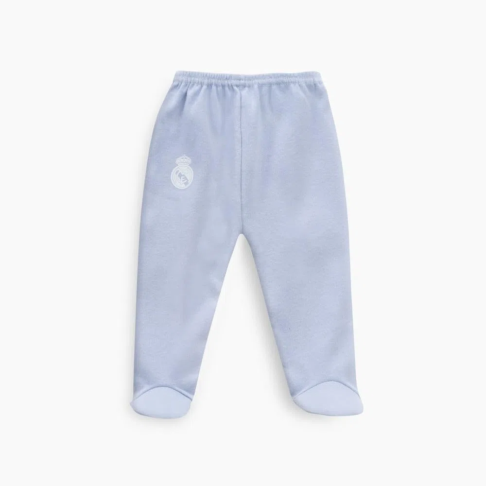Interbaby - Set Regalo 5 Piezas del Real Madrid - Primera Puesta Bebé Recien Nacido - Compuesto por Gorro, Camisa, Polaina, Manopla y Babero. Edad 0-6 meses.