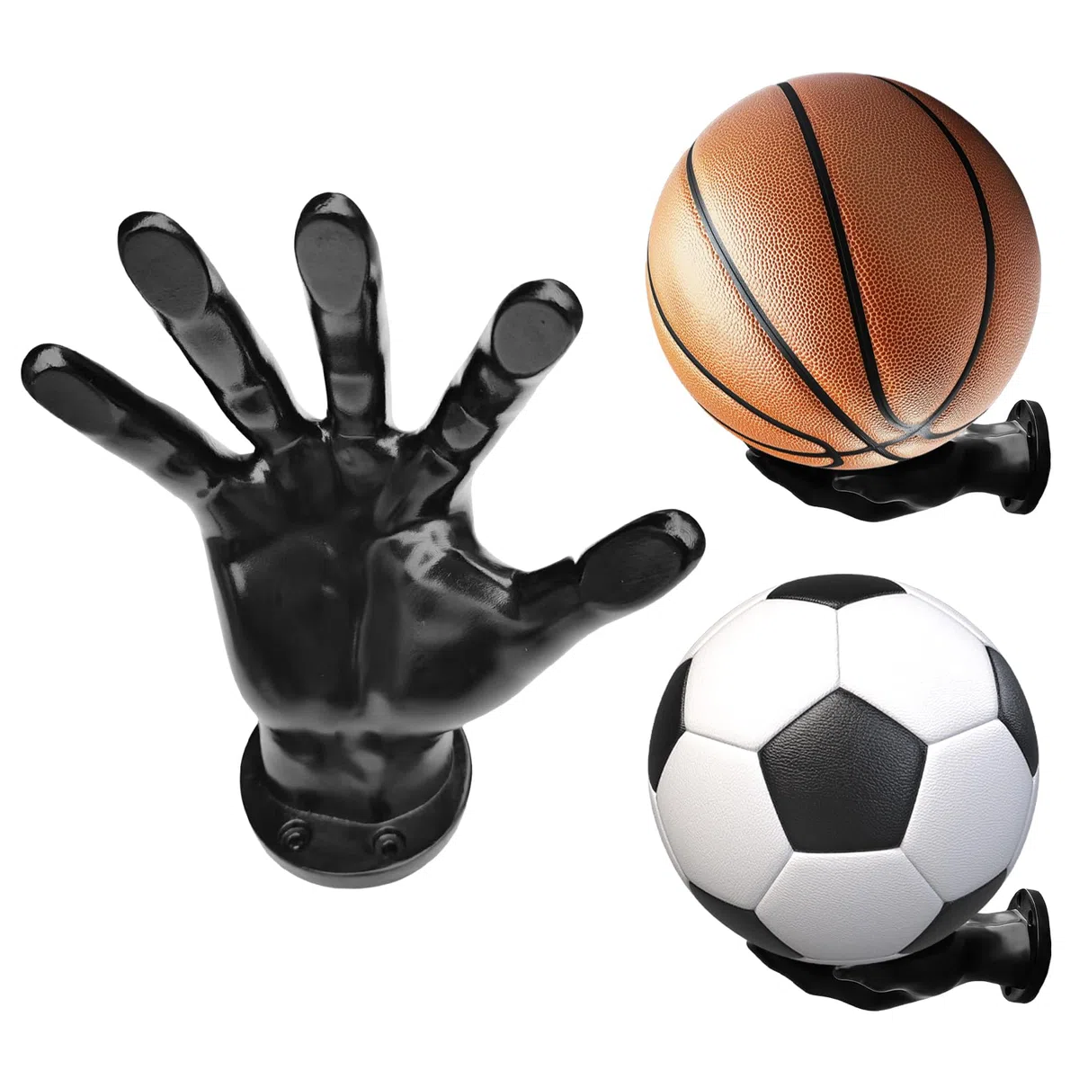 Sporgo - Soporte de pared para balones de baloncesto (2 unidades), diseño de palmera, diseño de palmera, diseño de palmera, diseño de palmeras, color blanco