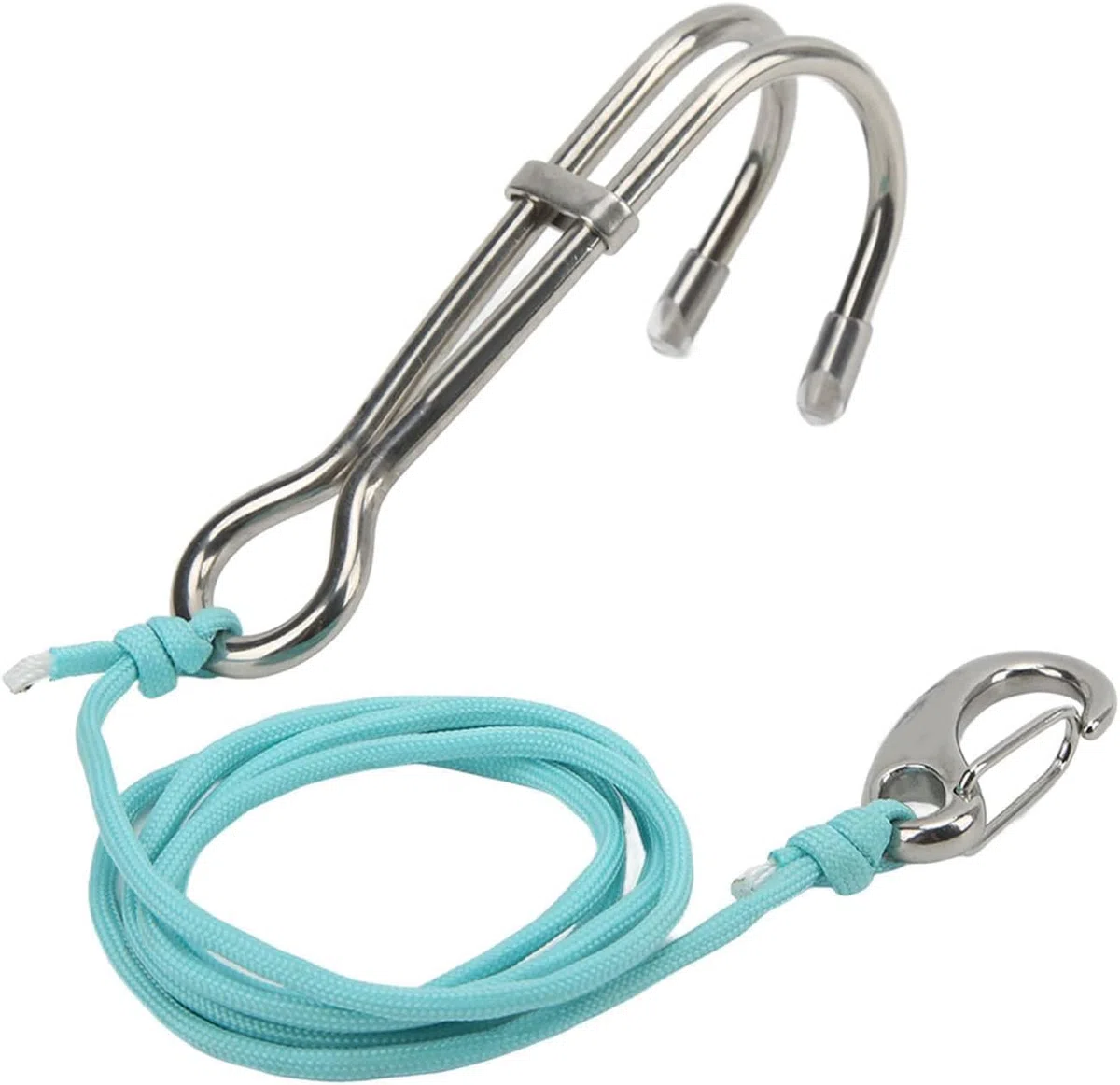 Gancho de Buceo Doble de Acero Inoxidable Gancho de Deriva de Buceo con Línea Resistente al Desgaste Resistente para Accesorios de Buceos en Cuevas, Fotografía Subacuática