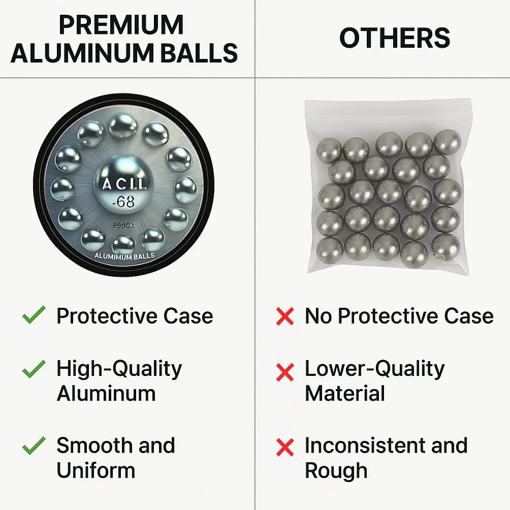 Bolas de aluminio de 68 calibres, pelotas de pintura sólida, para práctica de objetivo, entrenamiento y defensa con pistolas de 68 calibres (20 unidades)