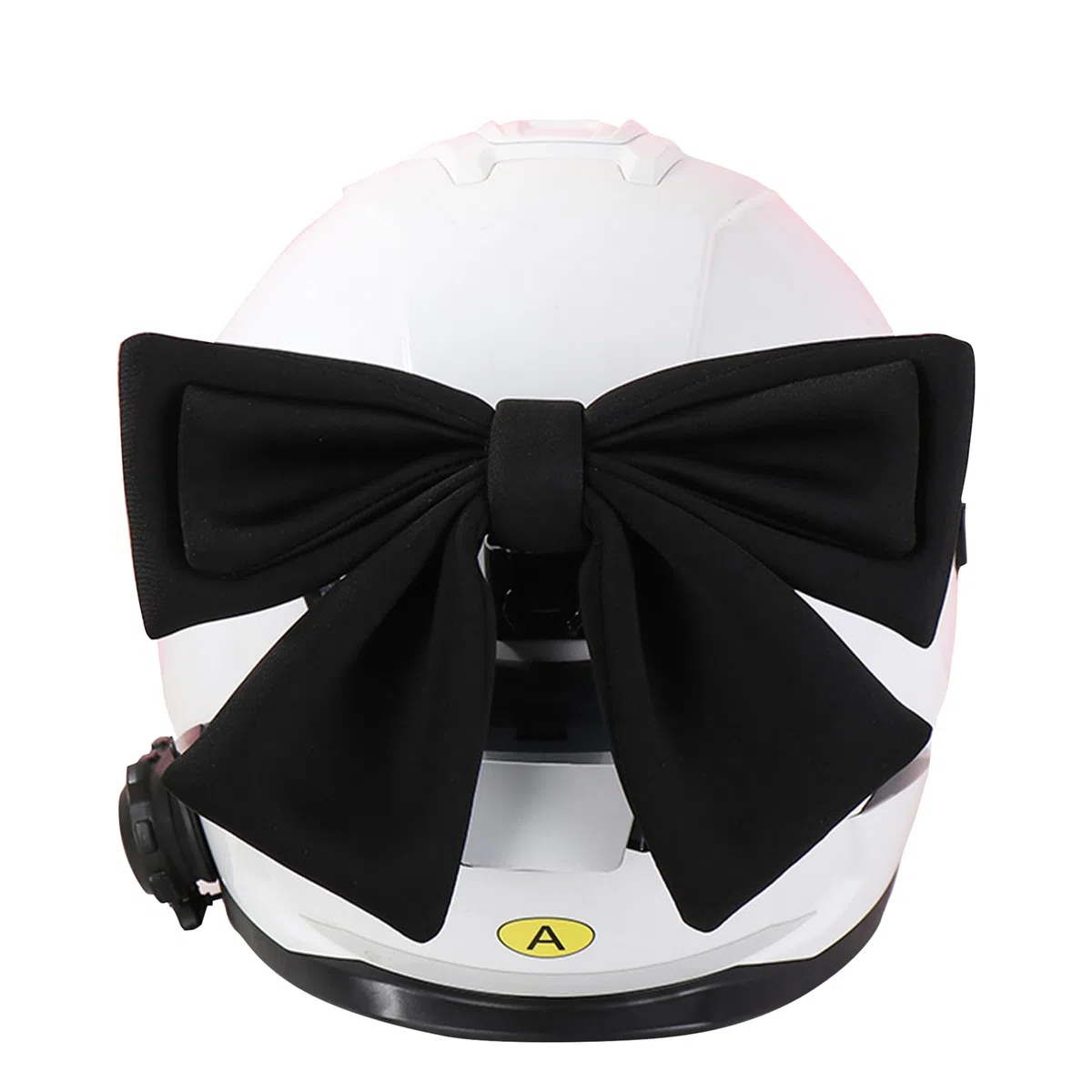 Funda para Casco de Motocicleta para Mujeres, Decoración con Lazo de Tela Dulce, Negro