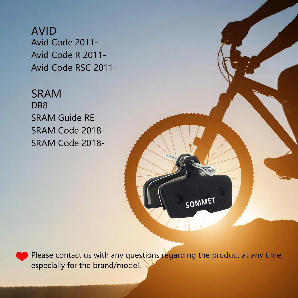 4 Pares SOMMET Pastillas Freno Disco Semi-metálico para AVID CODE Code R (2011-2014) SRAM Guide RE Code Sattel Code RSC 2018