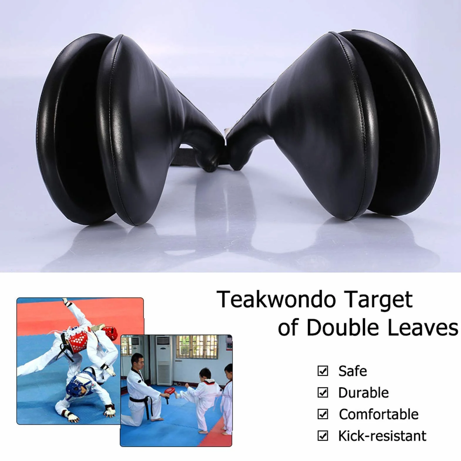 Taekwondo Almohadillas de Entrenamiento, 19x34.5cm Artes Marciales Kickboxing Equipo Golpear Target Pads Cojín de Retroceso Taekwondo Perforación de Karate Pad Doble para Niños Jóvenes Adultos