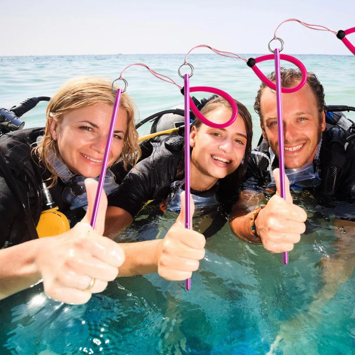Generador De Ruido para Buceo, De Buceo | Varilla De Buceo con Puntero De Cosquillas De Langosta De Aleación De Aluminio,Generador De Ruido Subacuático Portátil con Correa para La Muñeca para BUC