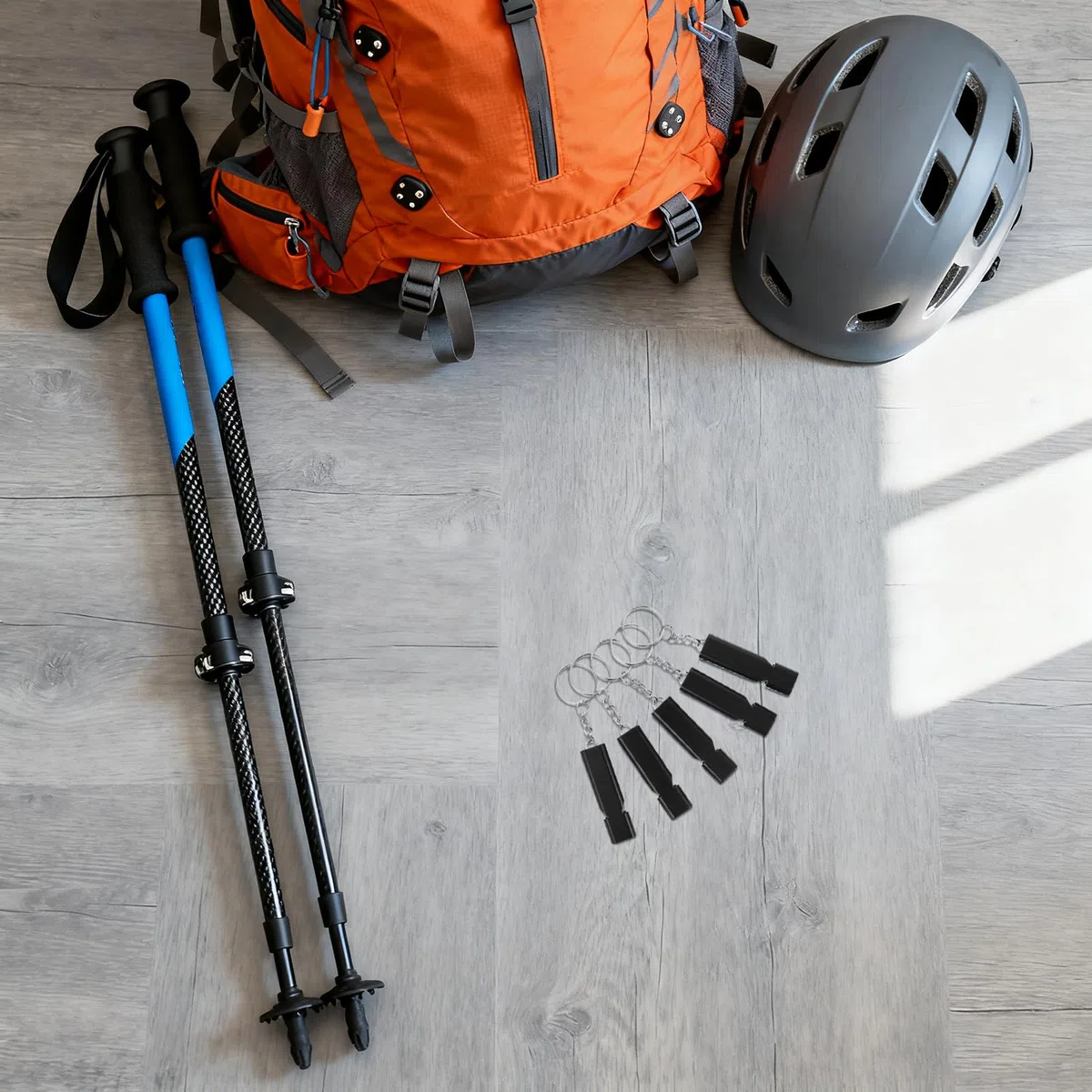 Silbatos de Emergencia de Supervivencia al Aire Libre, Pack 15 Unidades, Doble Tubo, Aleación de Aluminio Negra, Sonido Fuerte 110 Decibelios, Llavero para Camping, Senderismo