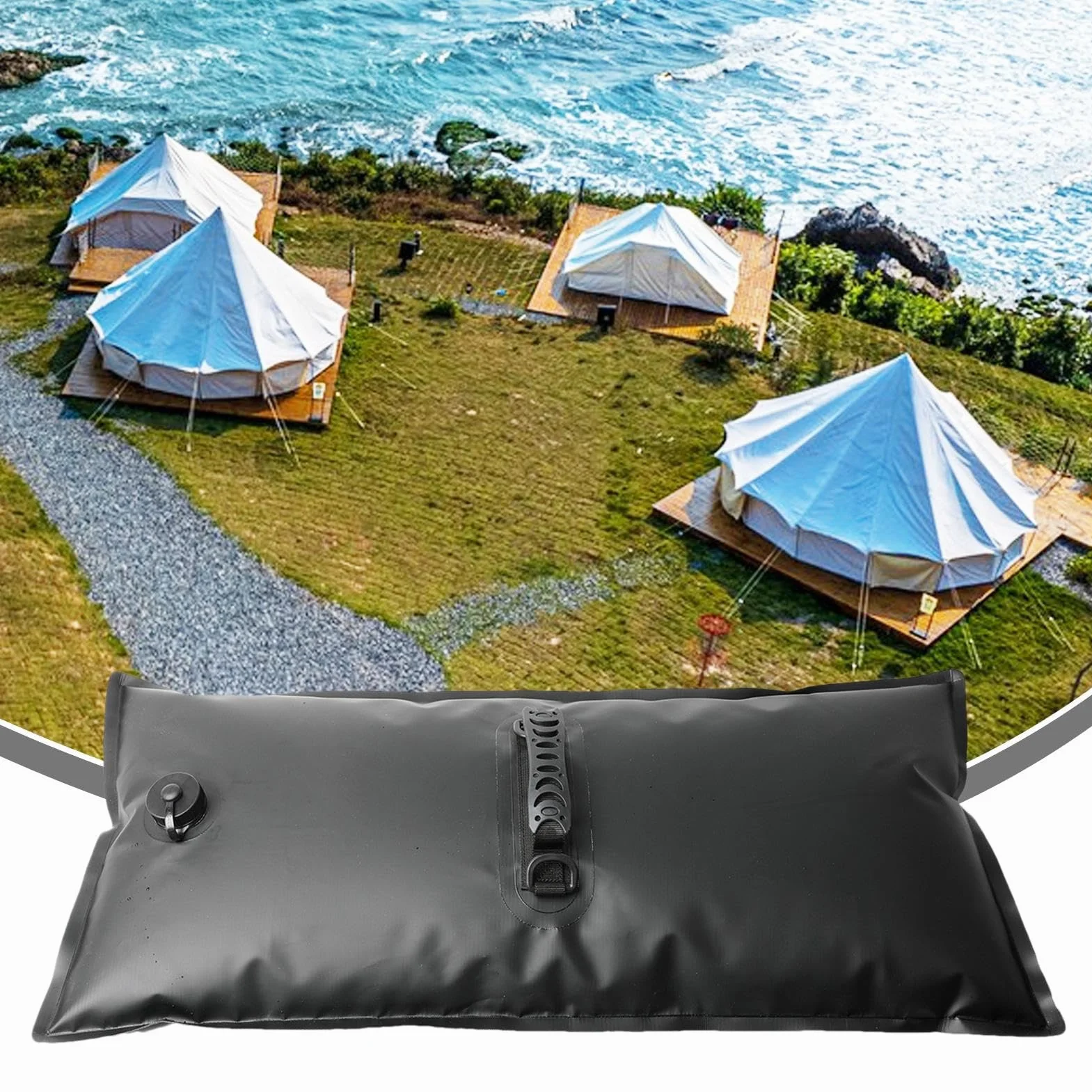 Pesas de agua para tienda de campaña, bolsas de peso plegables | Base de fijación de tienda de campaña al aire libre bolsa de agua pesada para piscina, barco, patio, viajes, exposiciones