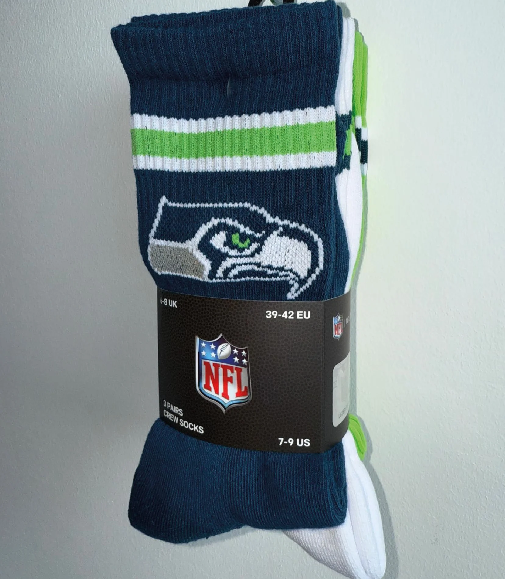 NFL SEATTLE SEAHAWKS 3-teilige Rundhalssocken - NNY/WHT/GRN - 43/46