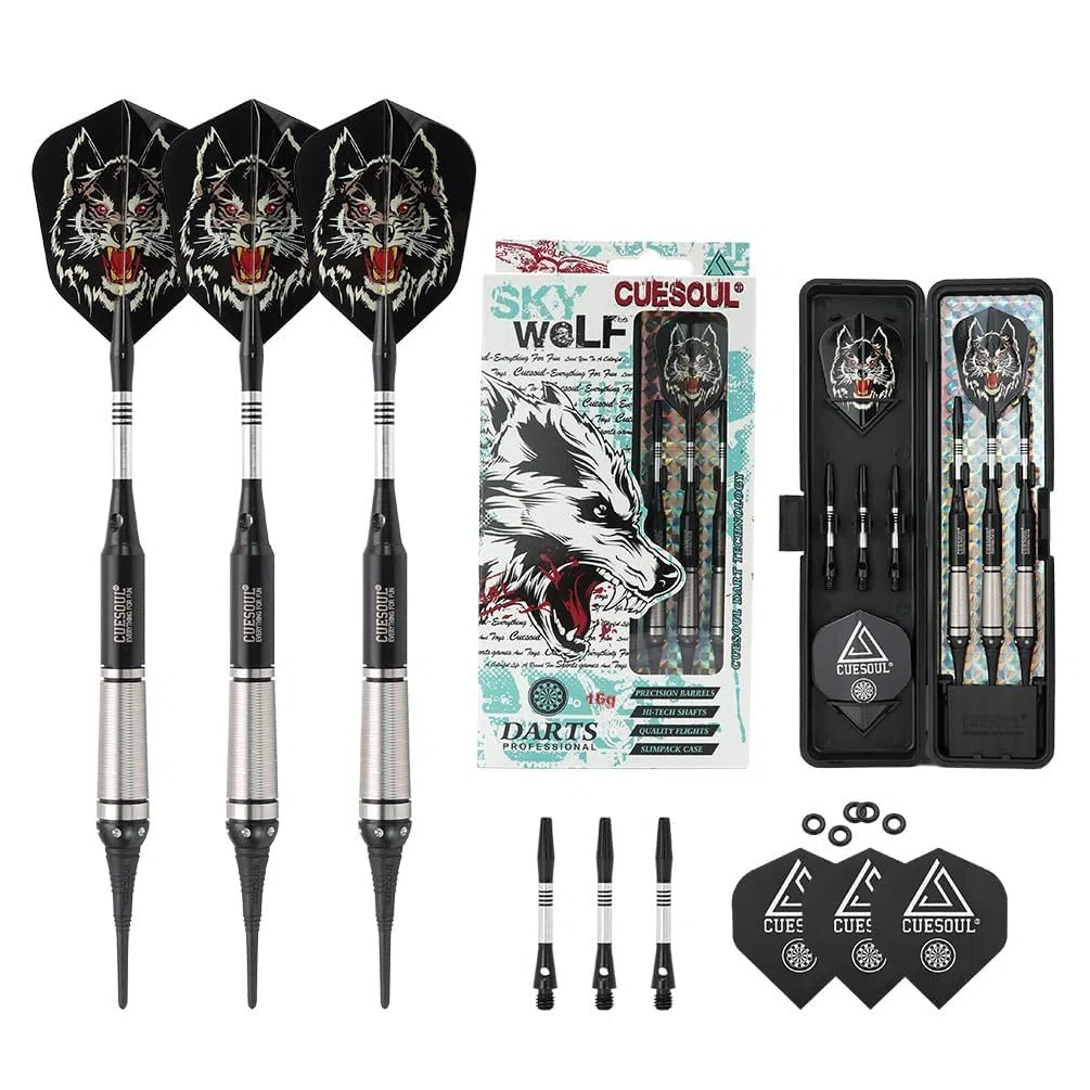 CUESOUL Sky Wolf Series Soft Tip Darts with 16 gram Barrels