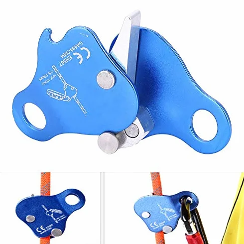 Agarradera de cuerda de escalada, Arbolista de aleación de aluminio Arbolista Agarradera de cuerda Montañismo Cerradura de cuerda Equipo de Protecta Grigri
