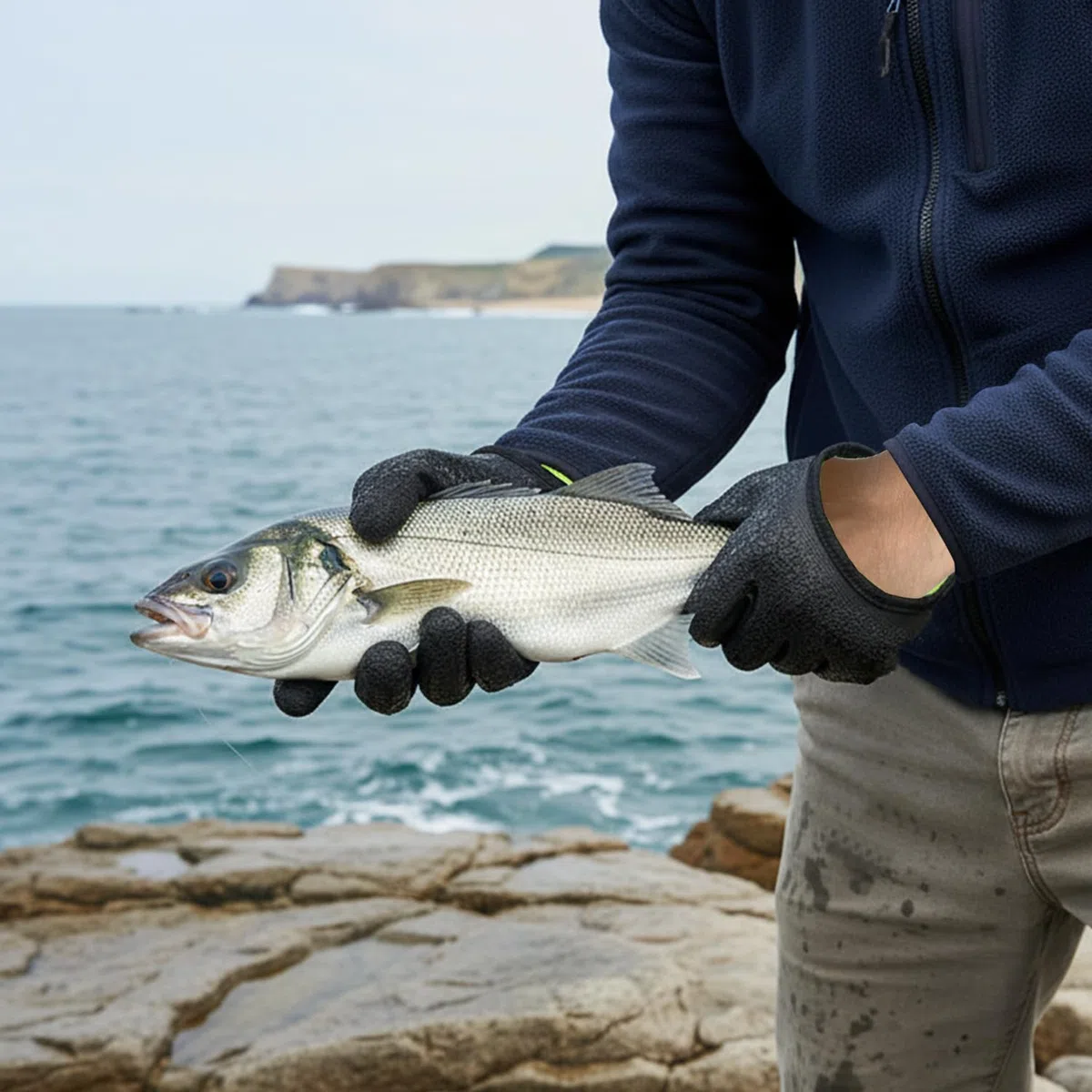 Guantes de Pesca, Cierre Magnético, Impermeables, a Prueba de Mordiscos para Lucio, Siluro y Lucioperca, Antideslizantes y Anticorte, 2 Piezas